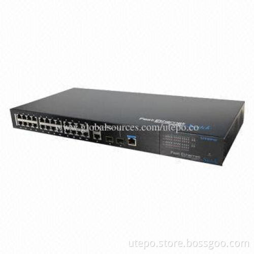 24Ports 10/100Mbps Ports Managed Ethernet Switch, 2*1,000Mbps Optical, 2 *1,000Mbps Ethernet Ports